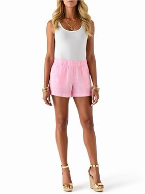 Lilly Pulitzer Pink High Waist linen pocket Shorts
